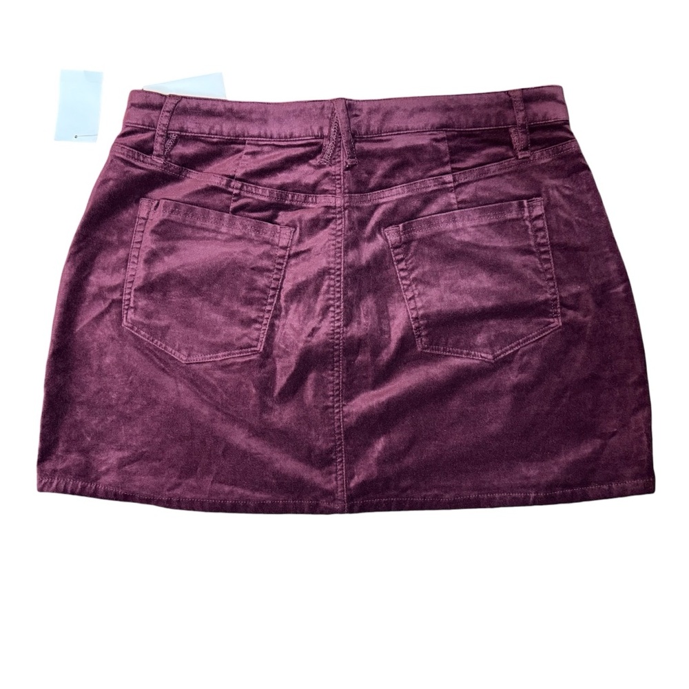 Good American Velvet OxBlood Burgundy Mini Skirt women’s sz 12 new nwt - Picture 3 of 10